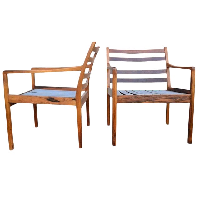 Ole Wanscher Rosewood Arm Chairs - a Pair For Sale
