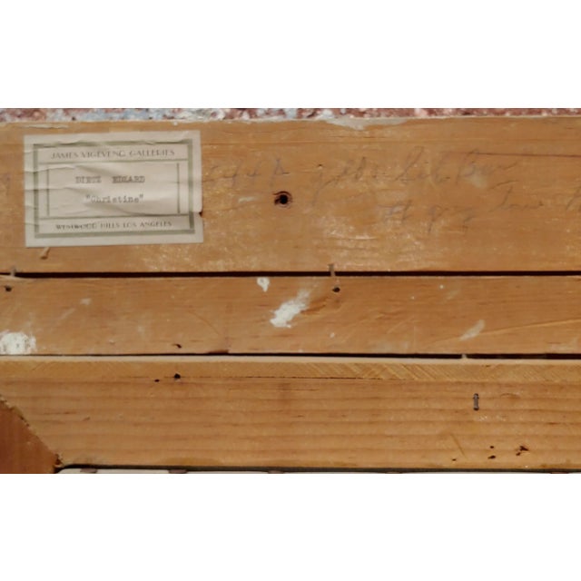 Dietz Edzard -Portrait of a Girl in Pink Dress & Hat of Flowers-Oil Painting For Sale - Image 12 of 13