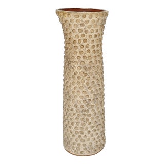 Vintage Ceramic Beige Vase, 1970s For Sale