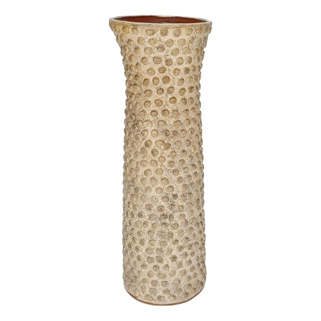 Vintage Ceramic Beige Vase, 1970s For Sale