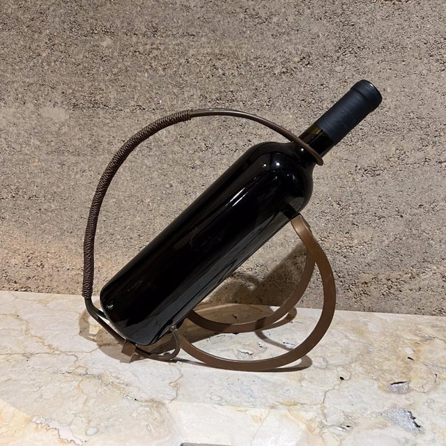 Mid 20th Century 1960s French Art Deco Style Sculptural Wine Bottle Holder For Sale - Image 5 of 11