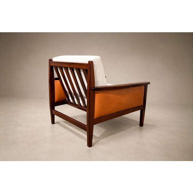Brazilian Modern Armchair in Rosewood, Leather & Linen, Fatima, 1960s For Sale - Image 18 of 18