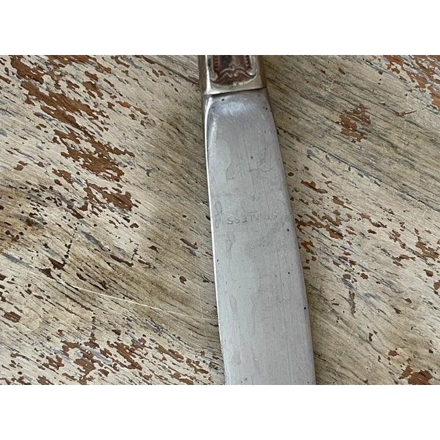 Antique "Remembrance" by International Silver Silverplate Hollow Knives 1948 Set of 6 For Sale - Image 9 of 10