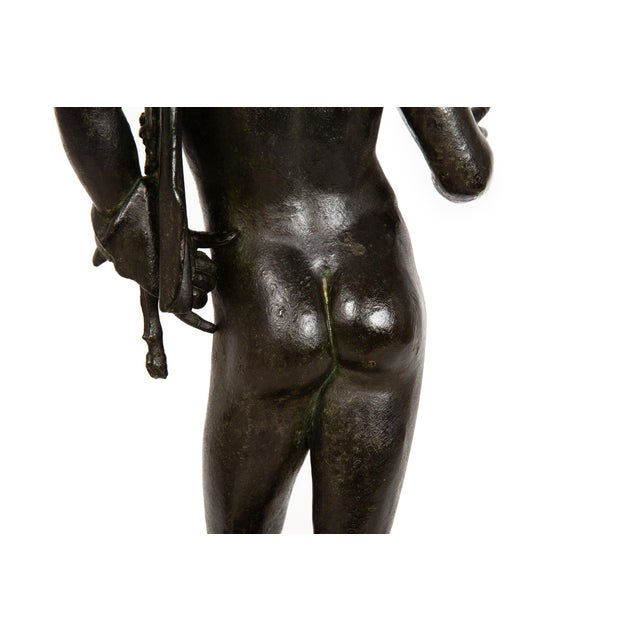 Fine Italian Grand Tour Antique Bronze Sculpture of “Narcissus” After Antiquity For Sale - Image 17 of 18