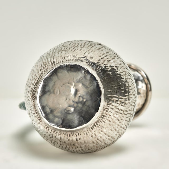 Metal Mid Century Los Castillos Silver on Copper Pitcher With Parrot Handle For Sale - Image 7 of 7