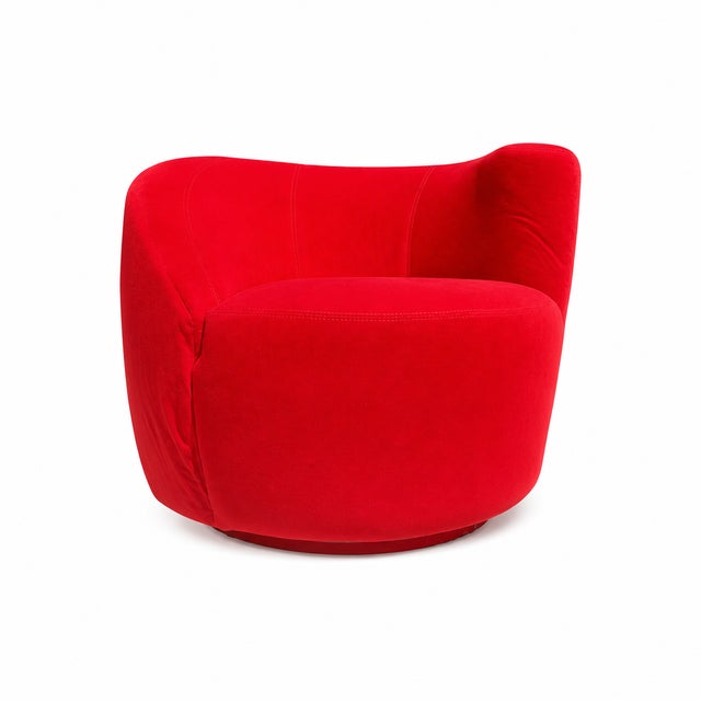 Vladimir Kagan Style “Nautilus” Swivel Chair For Sale