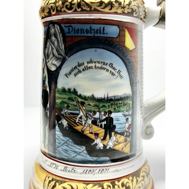 Metal Antique German Regimental Lithophane Beer Stein For Sale - Image 7 of 18