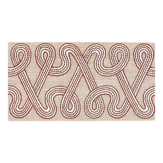 Schumacher Freeform Embroidered Tape in Clay For Sale