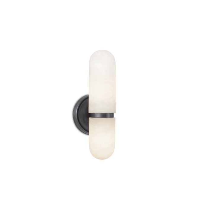 Stone Regina Andrew Salon Alabaster Sconce Small, Oil Rubbed Bronze For Sale - Image 7 of 7