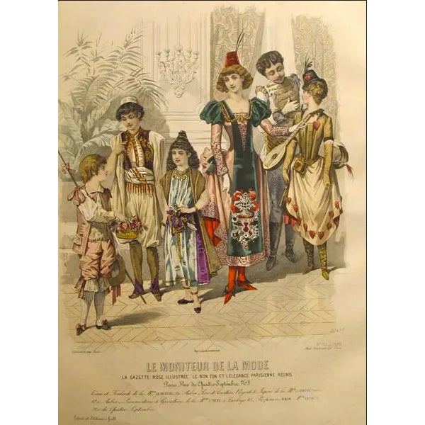 Illustration 1885 Moniteur De La Mode, Parisian Ladies Fashion (Plate 52-1885) For Sale - Image 3 of 3