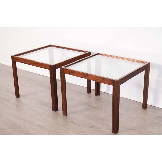 Manufacturer: Jason Mobler Style: Danish Modern Period: 1960s Origin: Sweden Materials: Rosewood, Glass Condition: Some...