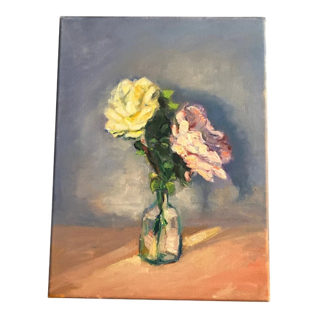 1980’s Original Impressionist Still Life Painting Flowers For Sale