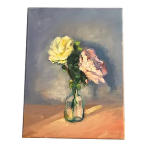 1980’s Original Impressionist Still Life Painting Flowers