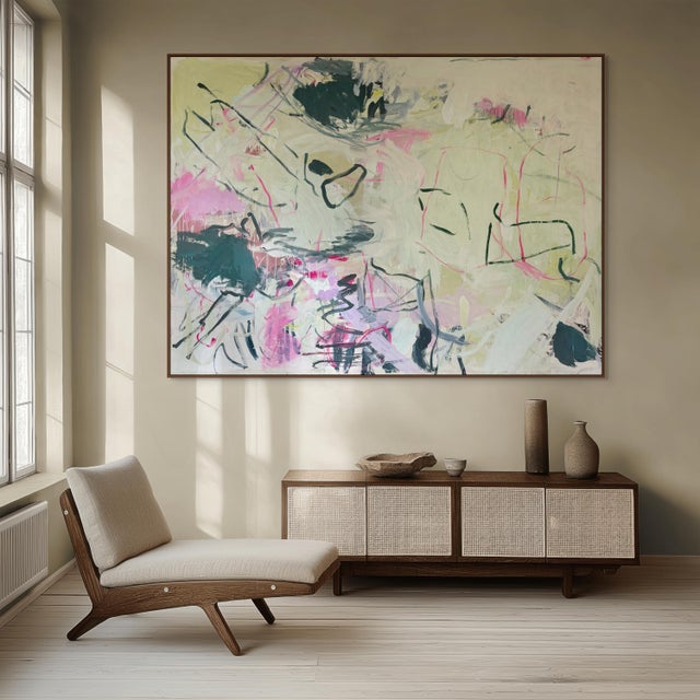 Abstract Contemporary Abstract Acrylic and Oil on Canvas "May" by Macha Poynder For Sale - Image 3 of 5