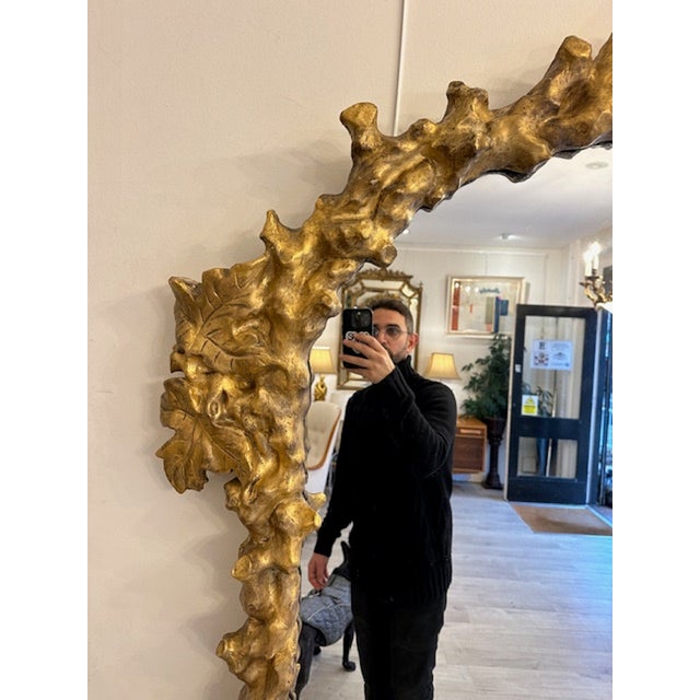 Large Antique 18th Century Italian Giltwood Mirror For Sale - Image 3 of 7