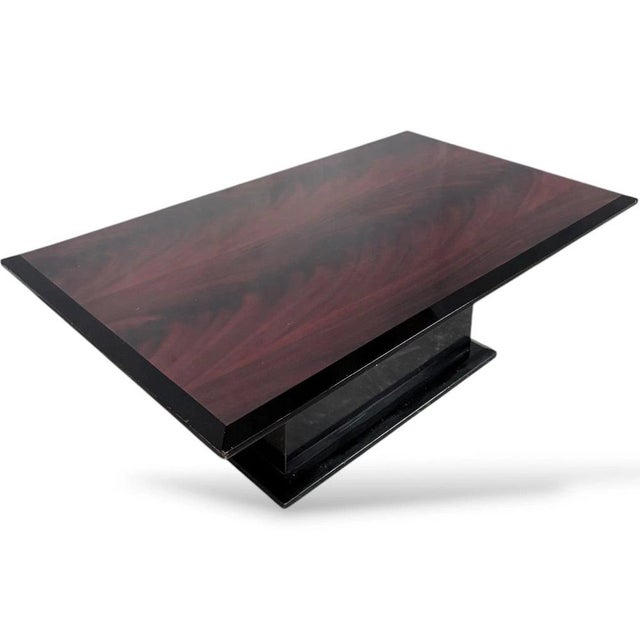Glass Art Deco Coffee Table with Black Lacquer Pedestal Base, 1930s For Sale - Image 7 of 10