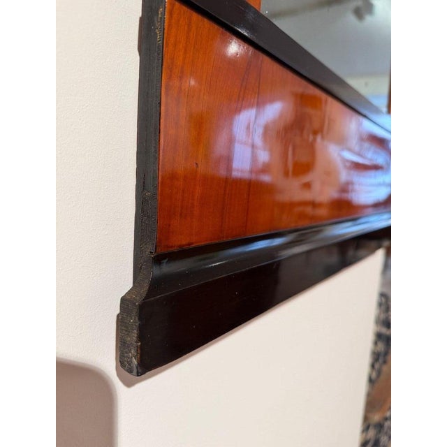 Biedermeier Wall Mirror in Ebonized Cherry Veneer, South Germany, 1820 For Sale - Image 10 of 18