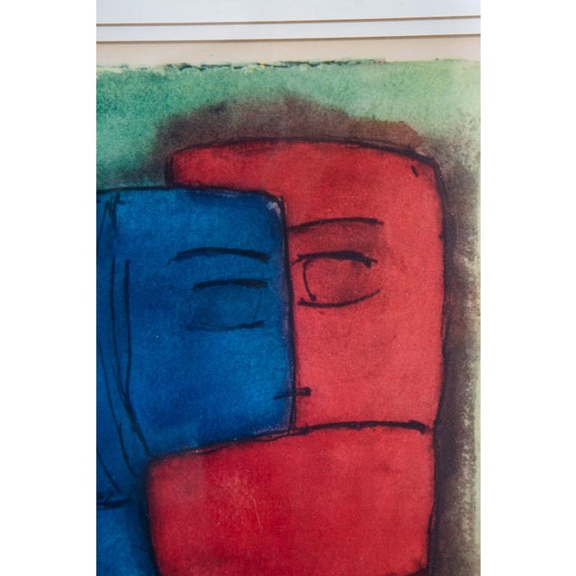 Mid Century Modern Gouache George Constant Art Abstract Signed Ap Color Print For Sale In Sacramento - Image 6 of 11