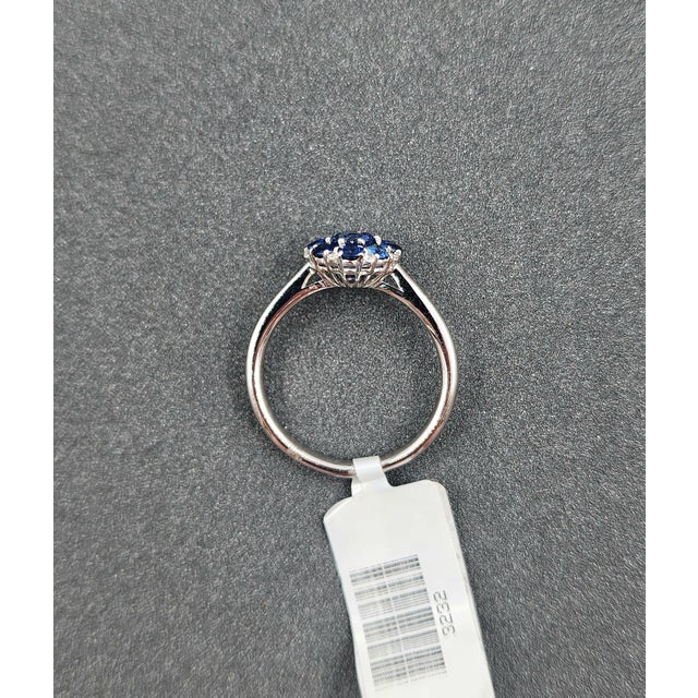 Metal 1.13 Ct Natural Sapphire & Diamond Ring Size 6 For Sale - Image 7 of 9