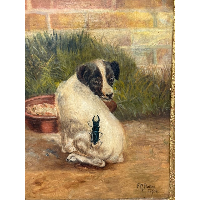 F. M. Bailey, Whimsical Dog Portrait With Beetle, 1906 For Sale In Providence - Image 6 of 10