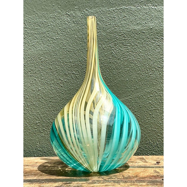Vintage Glass Swirl Vase After Murano For Sale - Image 10 of 12