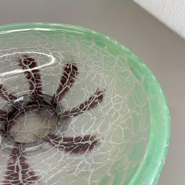 Large Art Deco Baushaus Glass Bowl attributed to Karl Wiedmann for WMF Ikora, 1930s For Sale - Image 9 of 18