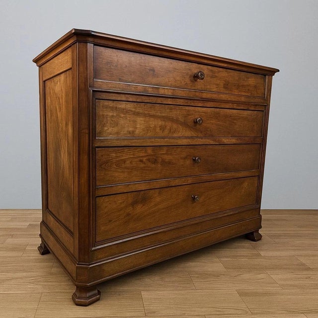 Brown 19th Century Louis-Philippe Walnut Chest of Drawers For Sale - Image 8 of 8