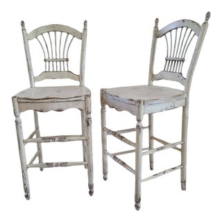 Habersham Wheat Sheaf High Top Counter Stools - Set of 2 For Sale