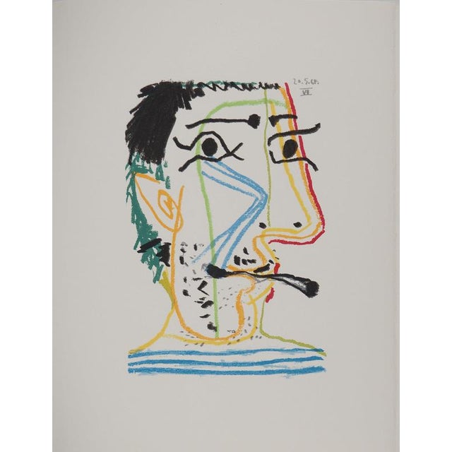 Pablo Picasso, The Taste of Happiness, The Artist and His Cigarette, Lithograph For Sale - Image 6 of 6