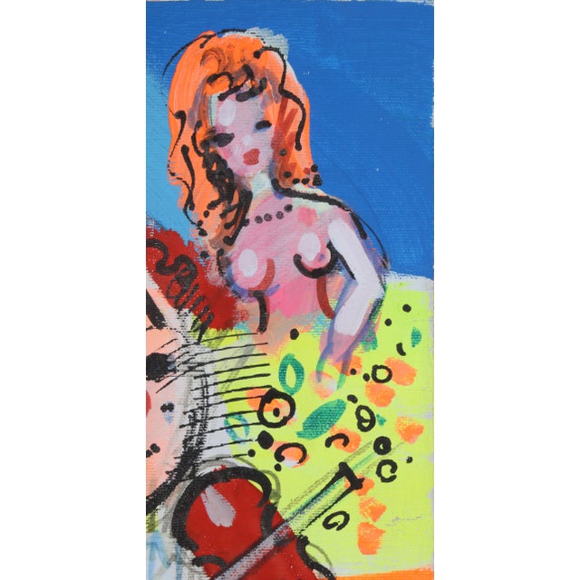 Violinist Clown and Nude in Flowers, Charles Cobelle For Sale - Image 4 of 5
