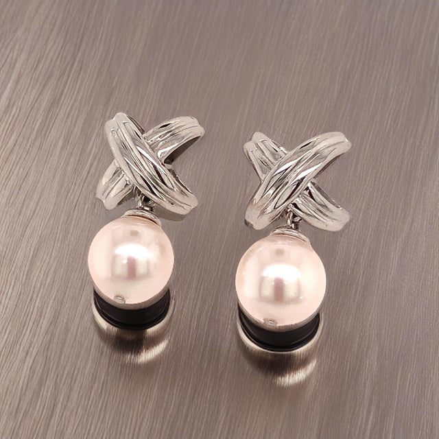 Fine Quality Japanese Akoya Pearl Dangle Earrings 14k Gold 8.25 mm 0.75" Certified $1,290 112992 This is a Unique Custom...