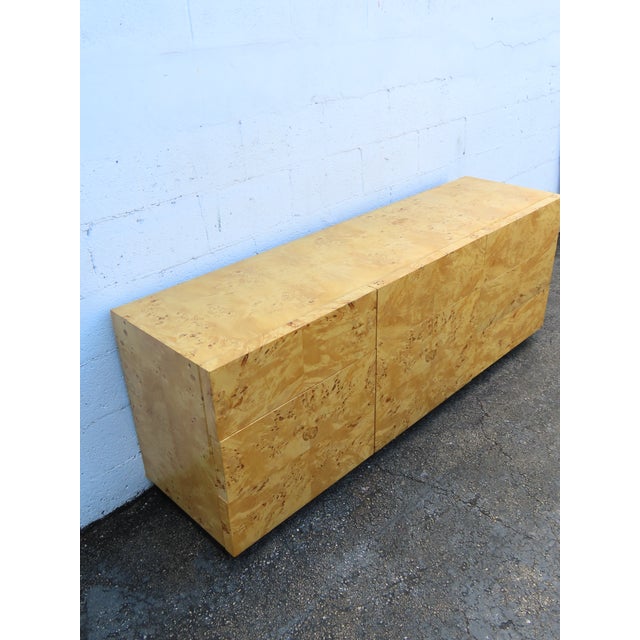 Late 20th Century Mid Century Modern Hollywood Regency Burlwood Dresser 6383 For Sale - Image 5 of 18