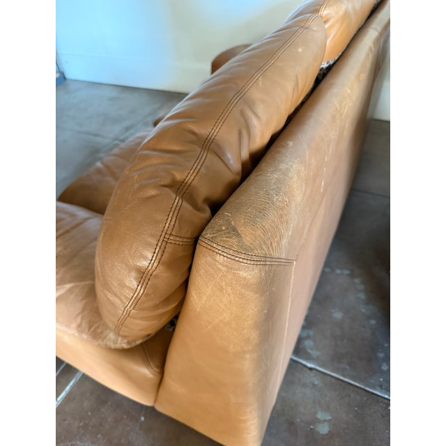 Vintage 1970s Italian Leather Loveseat Attributed to Ammannati & Vitelli For Sale - Image 11 of 12