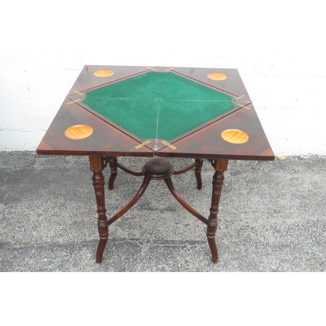 Edwardian 1800s Inlay Envelope Card Gaming Table 5945 For Sale - Image 12 of 12