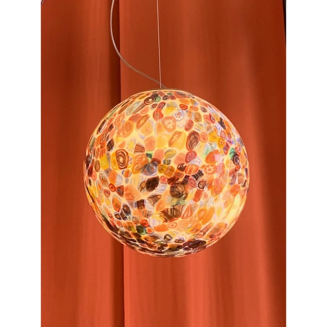 Impressive contempoarary murrine multicolors sphere in Murano glass with multicolored Murrine. Floral design in very...