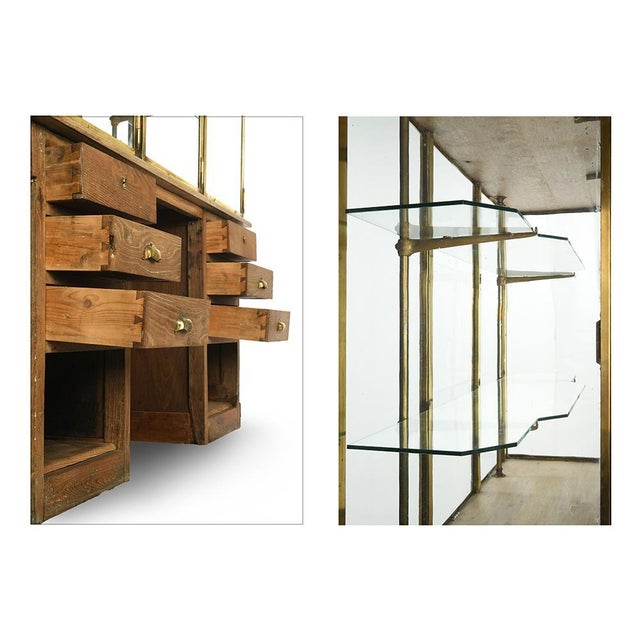 Chocolate Glazed Wood and Brass Cabinet For Sale - Image 3 of 6