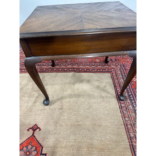 1990s Drexel Queen Ann Style Mahogany End Table For Sale - Image 10 of 10