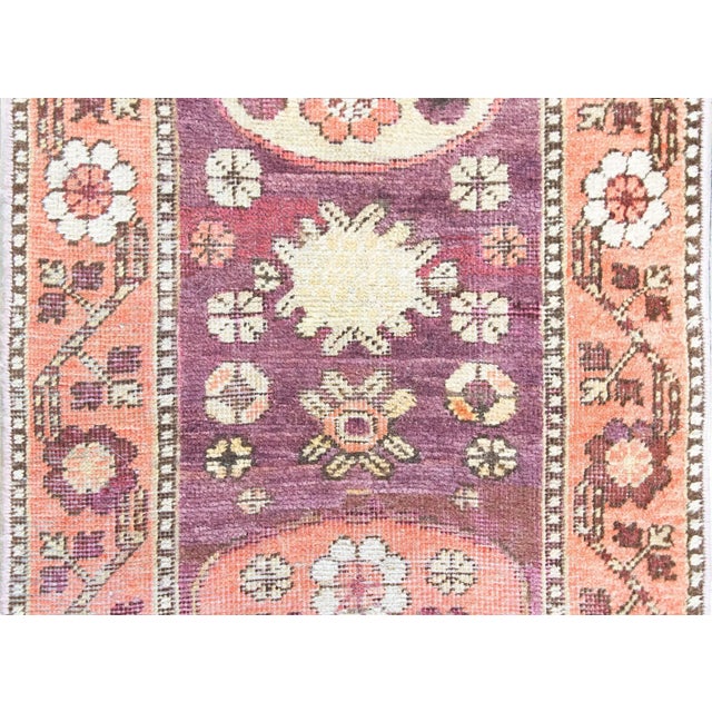 Violet Early 20th Century Early 20th Century Central Asian Khotan Runner For Sale - Image 8 of 11