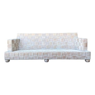 Vintage Rattan Woven Sofa After John Hutton for Donghia For Sale
