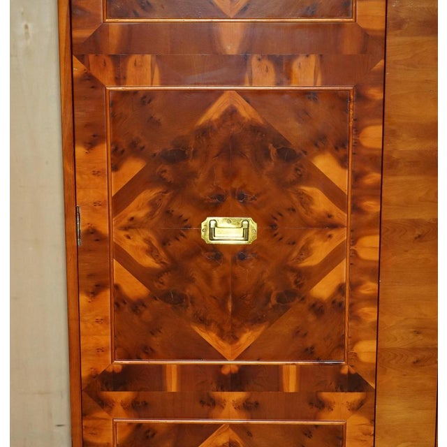 Wood Vintage Military Campaign Burr Walnut Wardrobe with Internal Shelves For Sale - Image 7 of 18