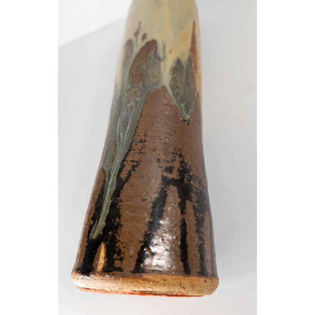 Mid-Century Modern Studio Art Pottery Vase in Japanese Style, Signed Illegibly For Sale - Image 9 of 12