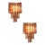 Luxury Italian Amber-Rosè “Squared” Murano Glass Gold Wall Sconces -Set of Two For Sale