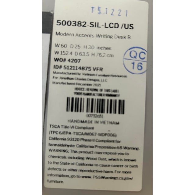 Jonathan Charles Silver-Leaf Gilded Iron Rectangular Desk For Sale - Image 10 of 10