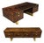 1970s Romweber Burl Elm Wood and Gold Trim Executive Desk and Credenza Set For Sale