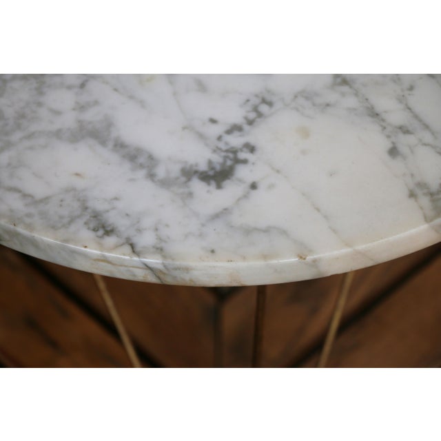 Vintage Marble Top and Tripod Wire Base Side Table, 1960s For Sale - Image 12 of 18