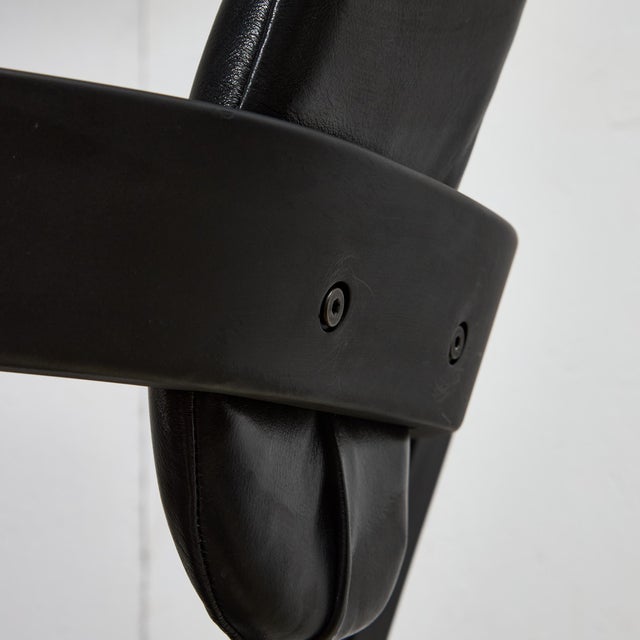 Black Leather Ergonomic Chair by Peter Opsvik for Stokke, 1983 For Sale - Image 16 of 17