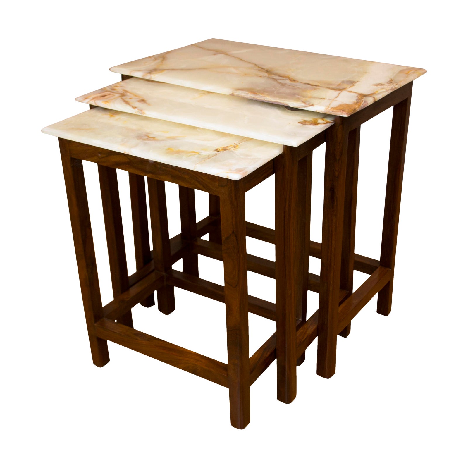 Tyl Onyx & Rosewood Nesting Tables Set of 3 Chairish