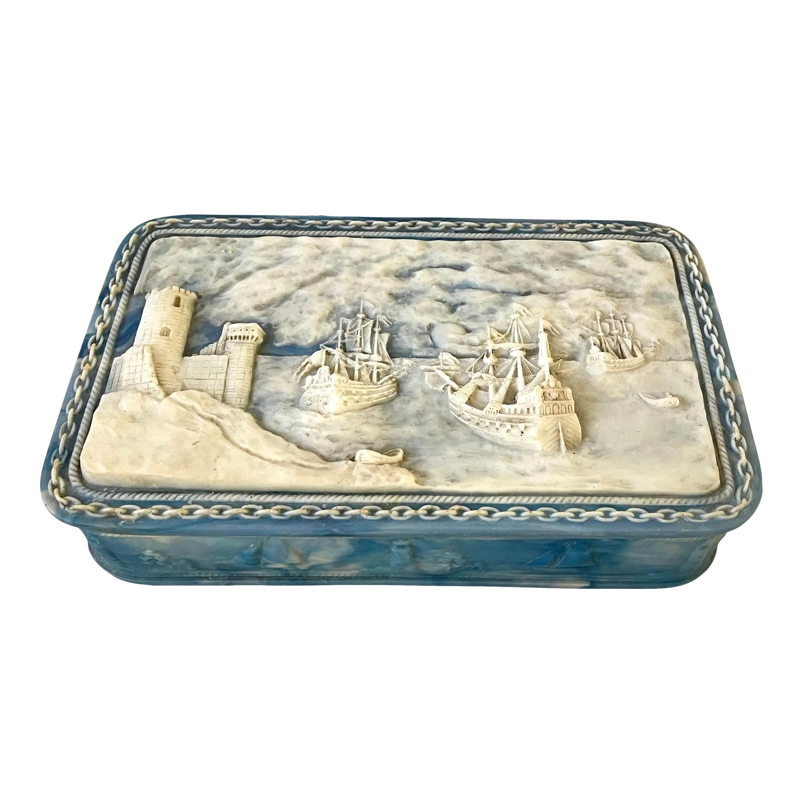 Mid Century Stone Jewelry Box Chairish