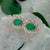 Traditional Diamond Emerald Earrings 14 Karat White Gold 4.05 TCW Certified For Sale - Image 3 of 11