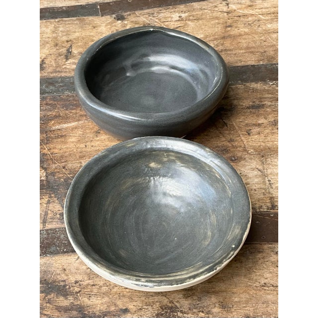 Ceramic ]Vintage Original Studio Pottery Bowls - Set of 2 For Sale - Image 7 of 12
